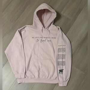 He Left the Ninety-Nine to Find Me - Bible verse Light Pink Hoodie